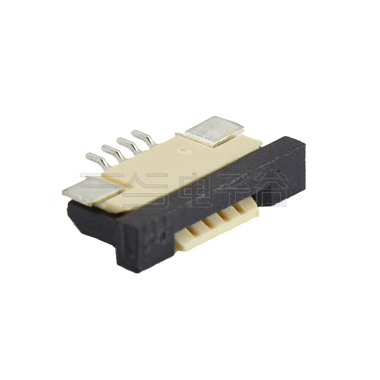 FPC1.0Pitch-H2.5卧贴上接触抽屉式 4pin 本色 镀亮锡